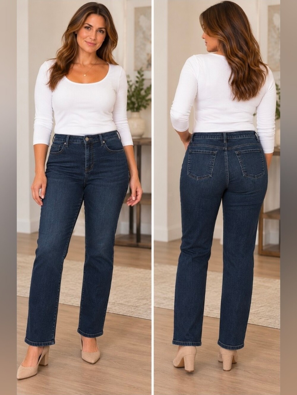Gloria Vanderbilt Dark Blue Straight Leg Jeans